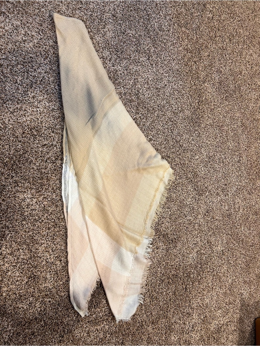 Soft Ombre Fringe Scarf in Beige and Cream
